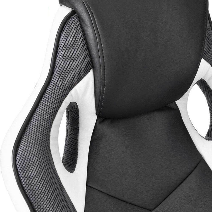 Sedia Gaming Poltrona Ufficio Direzionale 5Ruote Girevoli Sportiva Racer Nero Bianco