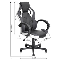 Sedia Gaming Poltrona Ufficio Direzionale 5Ruote Girevoli Sportiva Racer Nero Bianco