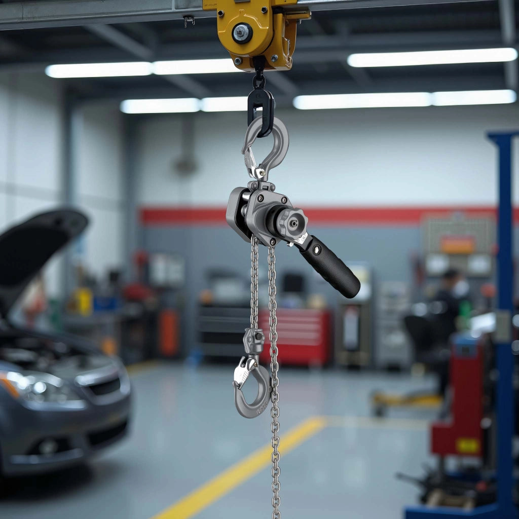 Mini paranco a catena manuale VM0.25 fino a 250 kg, altezza di sollevamento di 1,5 m, in alluminio, per il sollevamento di carichi pesanti