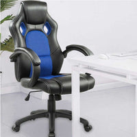 Sedia Gaming Poltrona Ufficio Direzionale 5Ruote Girevoli Sportiva Racer Nero Blu