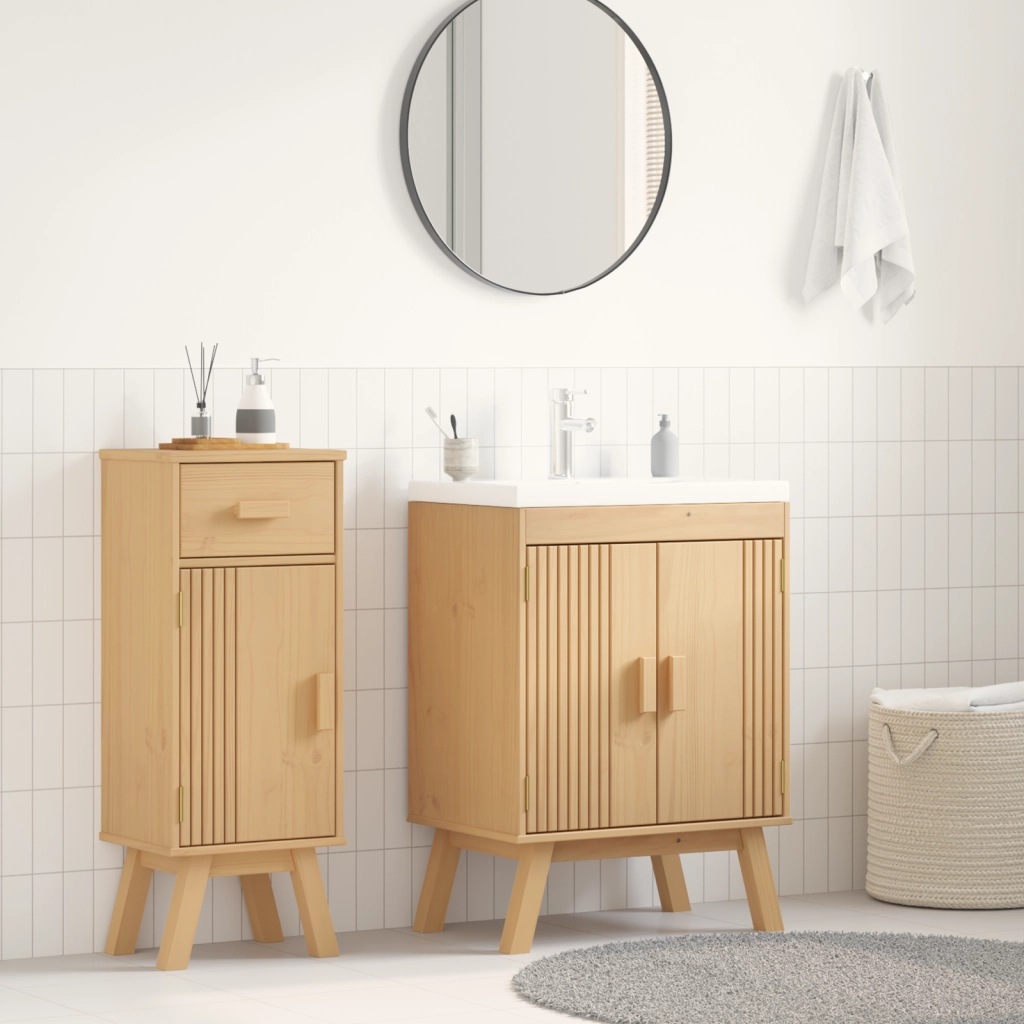 Mobiletto da Cucina 114x43x73,5 cm in Legno Massello di Pino