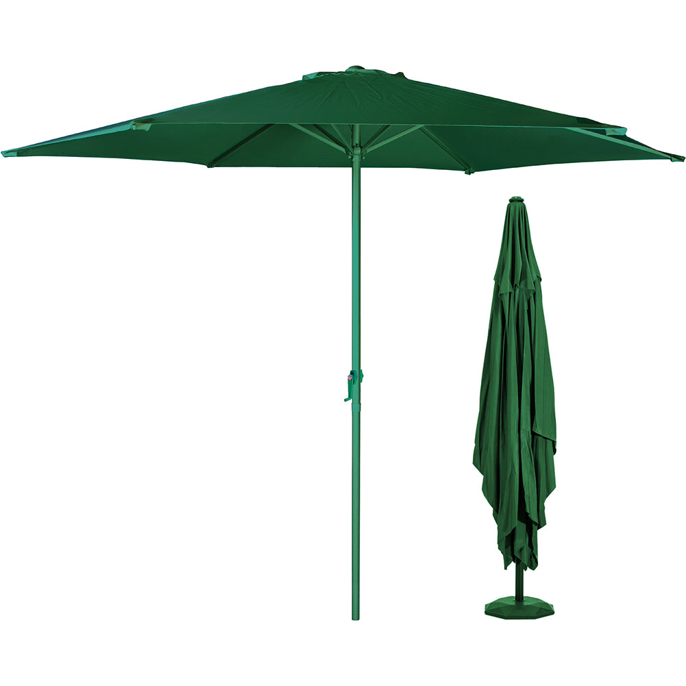 Ombrellone Giardino 3 Metri Full Verde Rotondo con Palo Centrale per Esterni