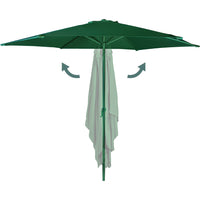 Ombrellone Giardino 3 Metri Full Verde Rotondo con Palo Centrale per Esterni