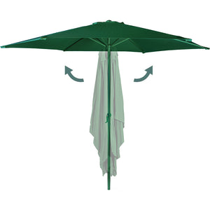 Ombrellone Giardino 3 Metri Full Verde Rotondo con Palo Centrale per Esterni