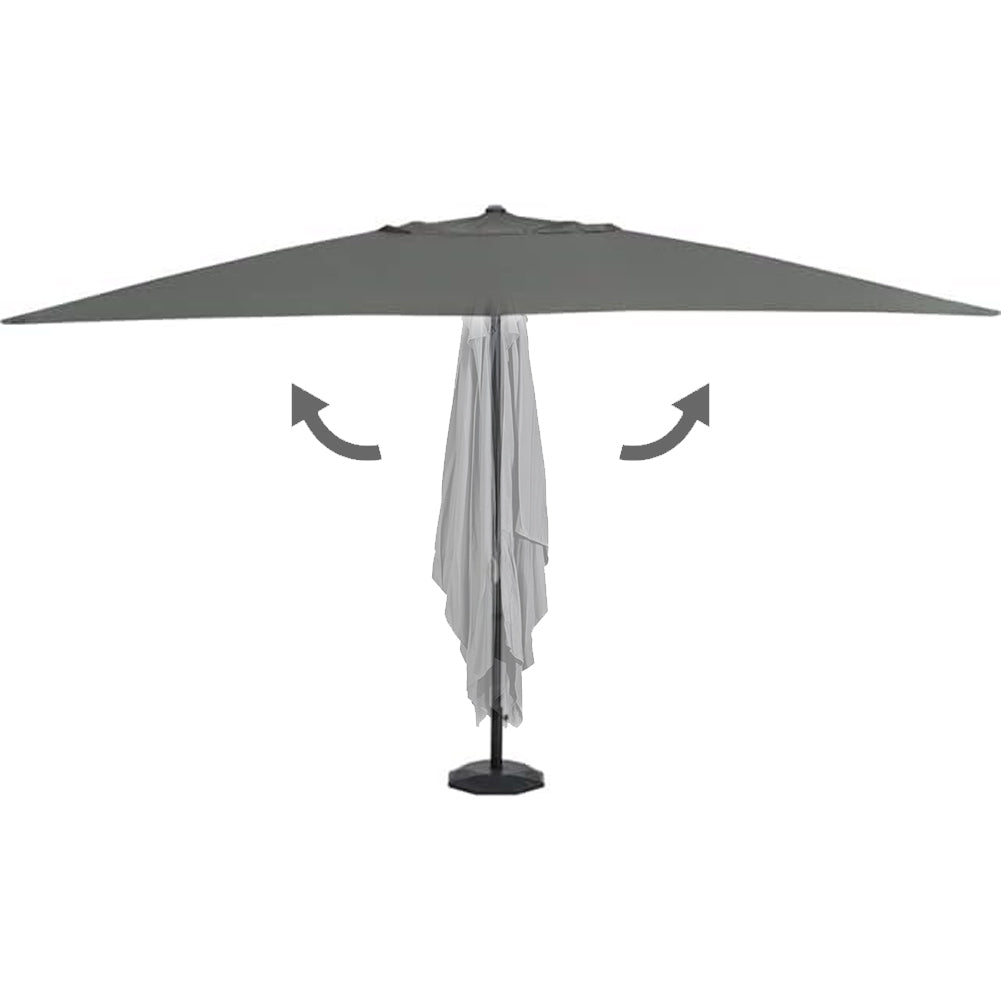 Ombrellone Giardino 3 Metri Grigio Rotondo con Palo Centrale per Esterni