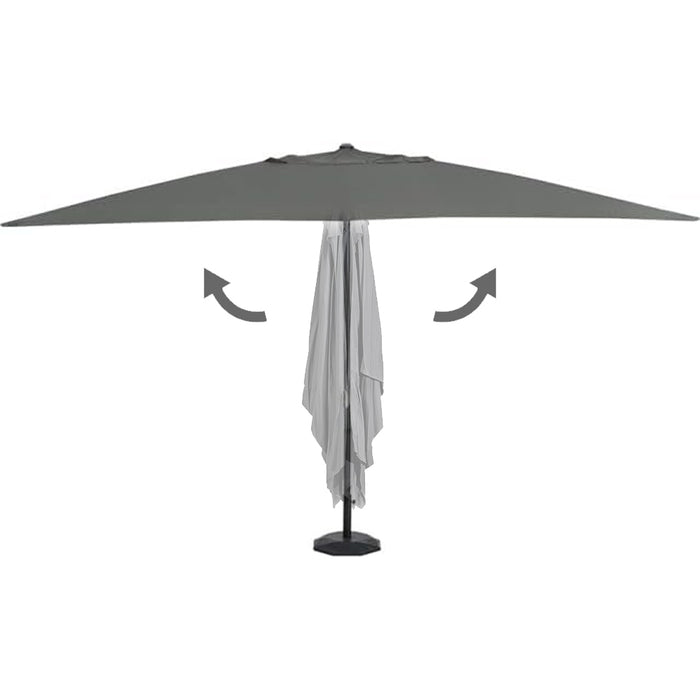 Ombrellone Giardino 3 Metri Grigio Rotondo con Palo Centrale per Esterni
