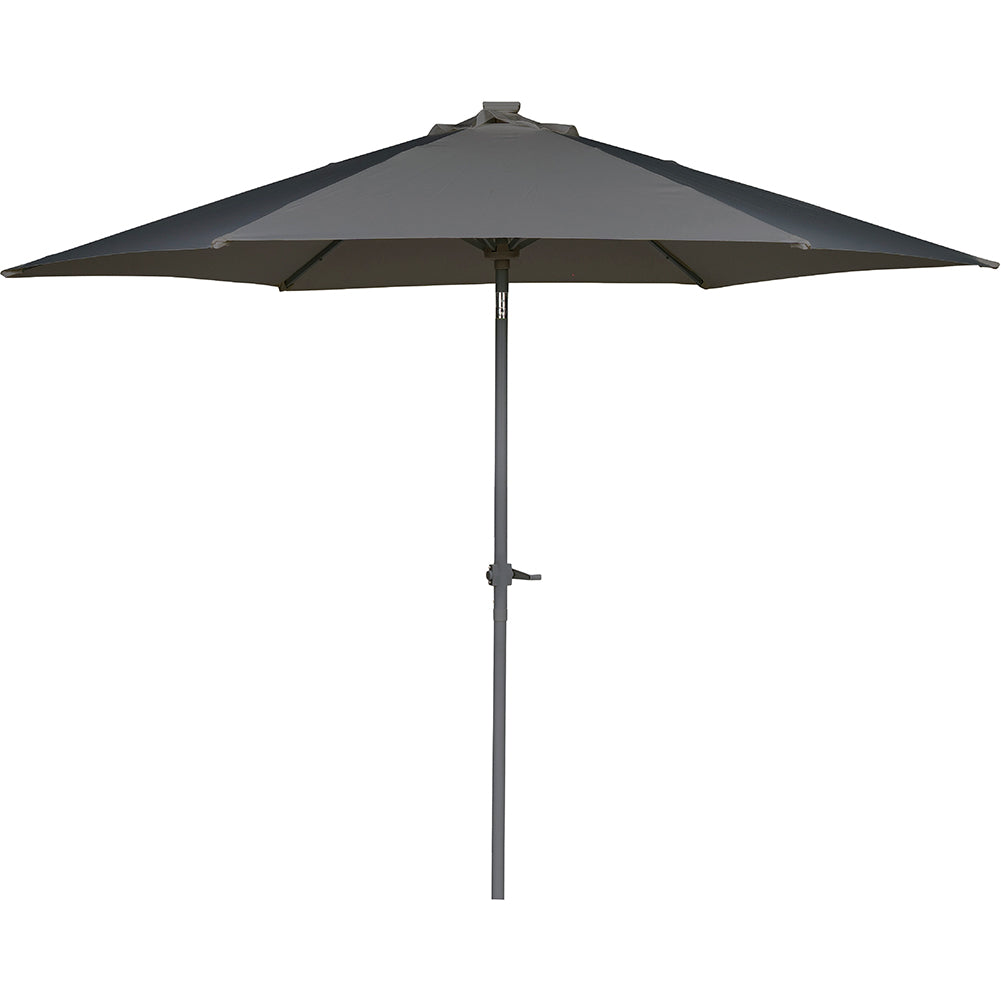 Ombrellone da Giardino Terrazzo Grigio con 18 LED e Palo Centrale da Esterno