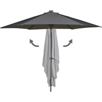 Ombrellone da Giardino Terrazzo Grigio con 18 LED e Palo Centrale da Esterno