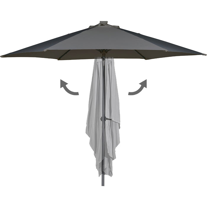 Ombrellone da Giardino Terrazzo Grigio con 18 LED e Palo Centrale da Esterno