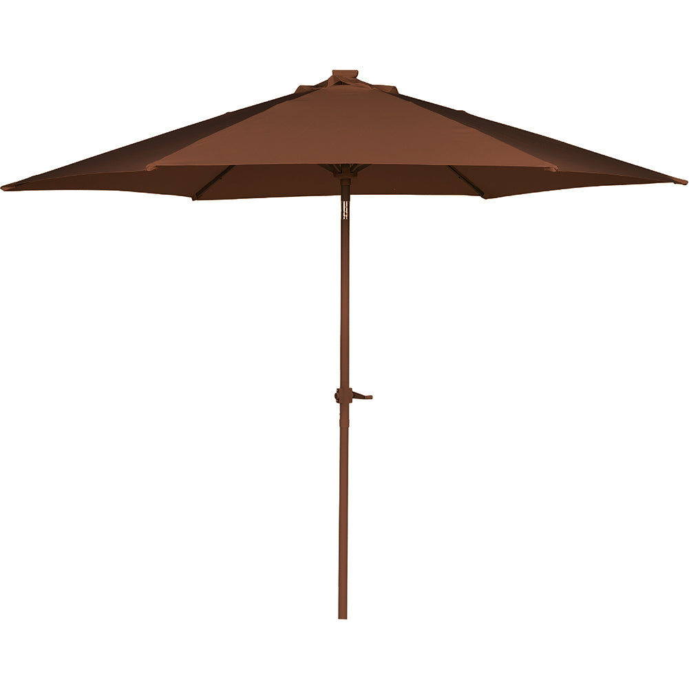 Ombrellone da Giardino Terrazzo Marrone con 18 LED e Palo Centrale da Esterno