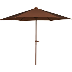Ombrellone da Giardino Terrazzo Marrone con 18 LED e Palo Centrale da Esterno