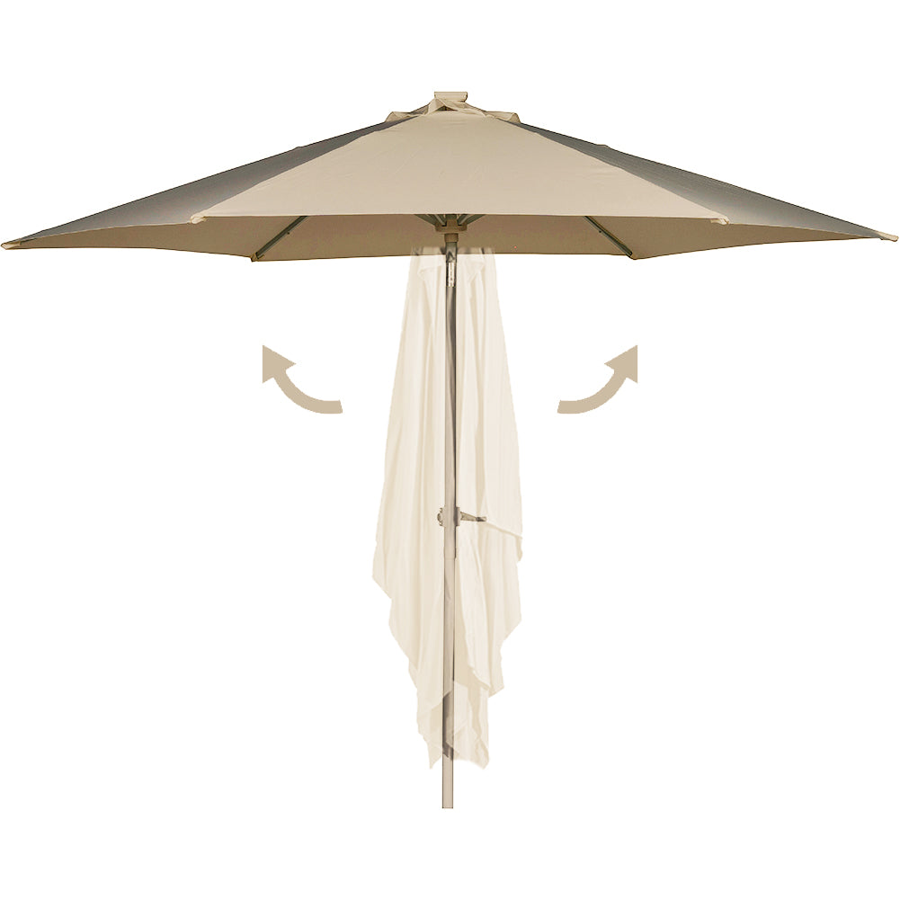 Ombrellone da Giardino Terrazzo Beige con 18 LED e Palo Centrale da Esterno