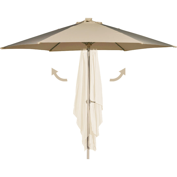 Ombrellone da Giardino Terrazzo Beige con 18 LED e Palo Centrale da Esterno