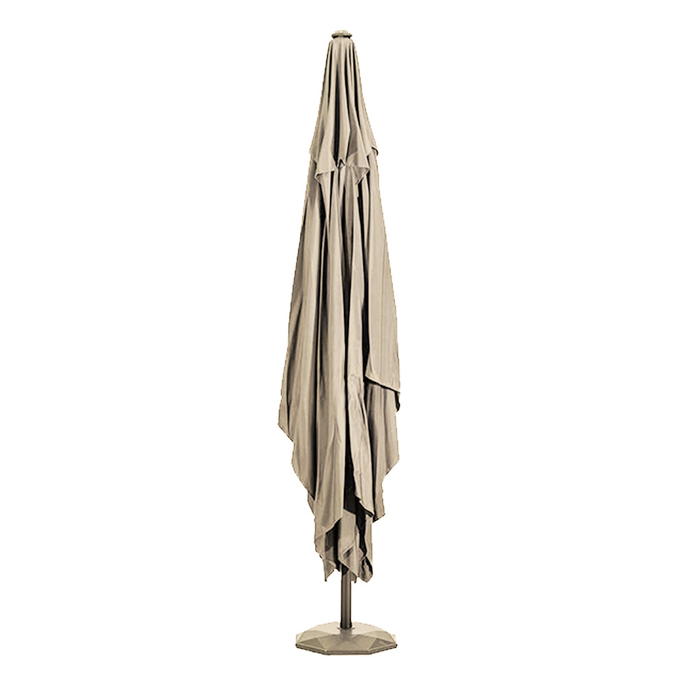 Ombrellone da Giardino Terrazzo Beige con 18 LED e Palo Centrale da Esterno