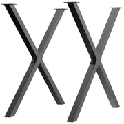 Set 2 Gambe Tavolo a X 80x4x72 cm in Acciaio Nero
