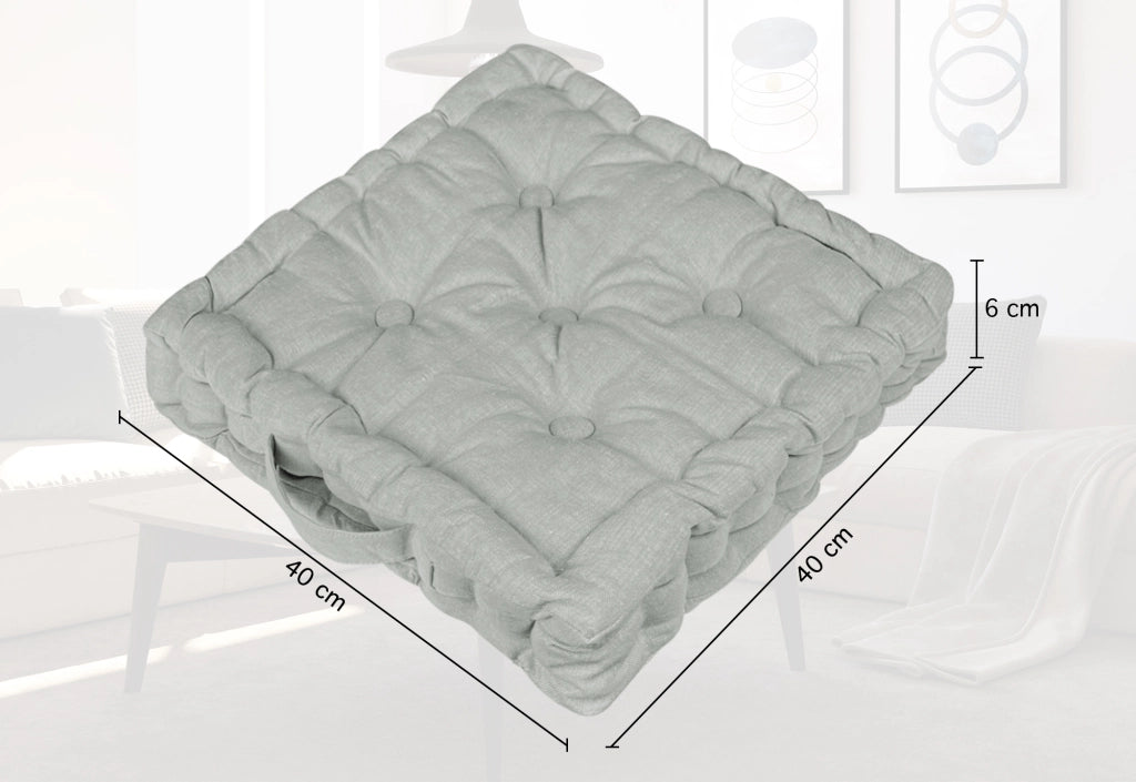 6 Pezzi Cuscini Sedia Quadrati Alti Mattonella Trapuntati 40x40 Cm Altezza 6 Cm Cuscino Spesso Cucina Interno Esterno Coprisedia Cuscino Da Pavimento Con Maniglia  Grigio Melange