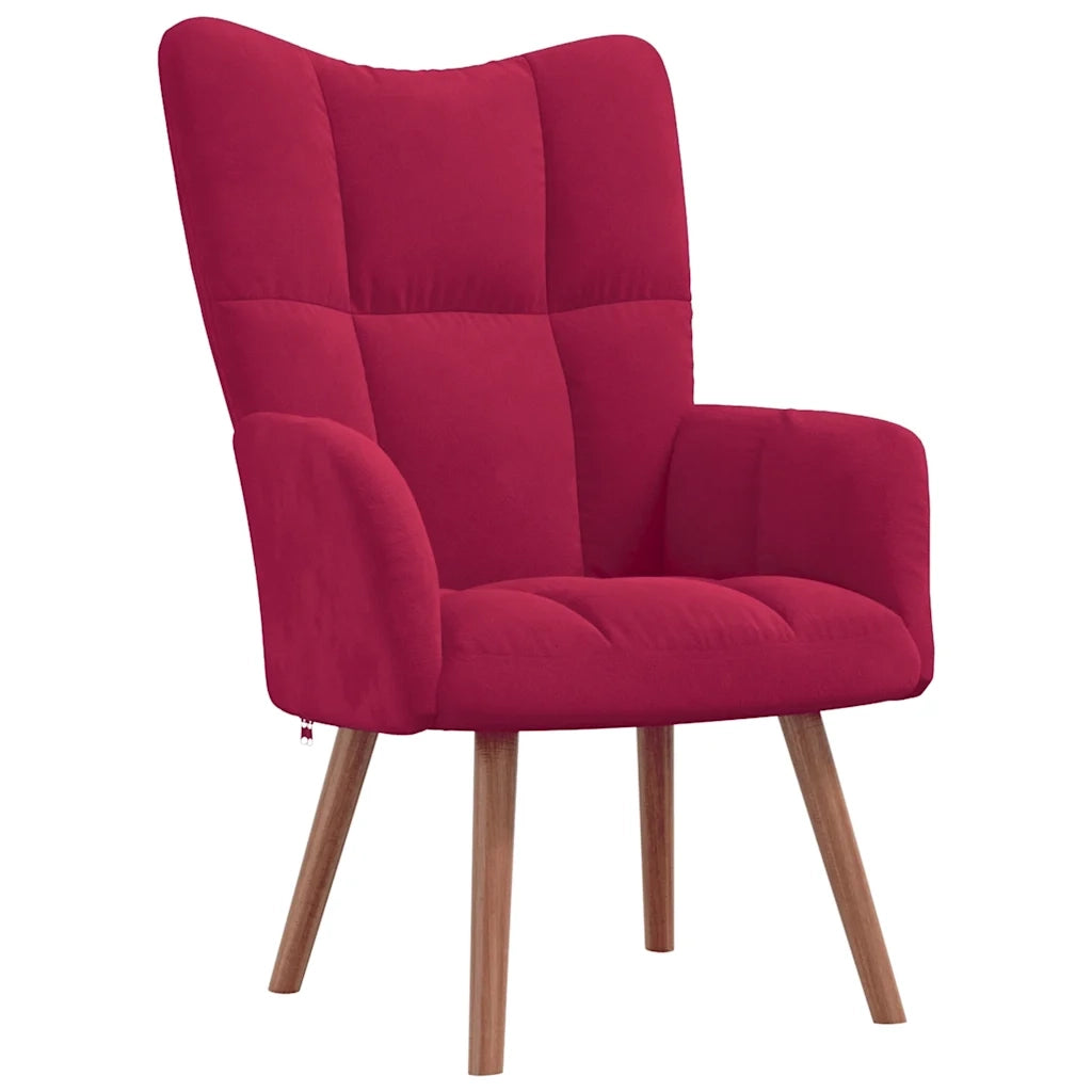 Poltrona Relax con Poggiapiedi Rosso Vino in Velluto 328067