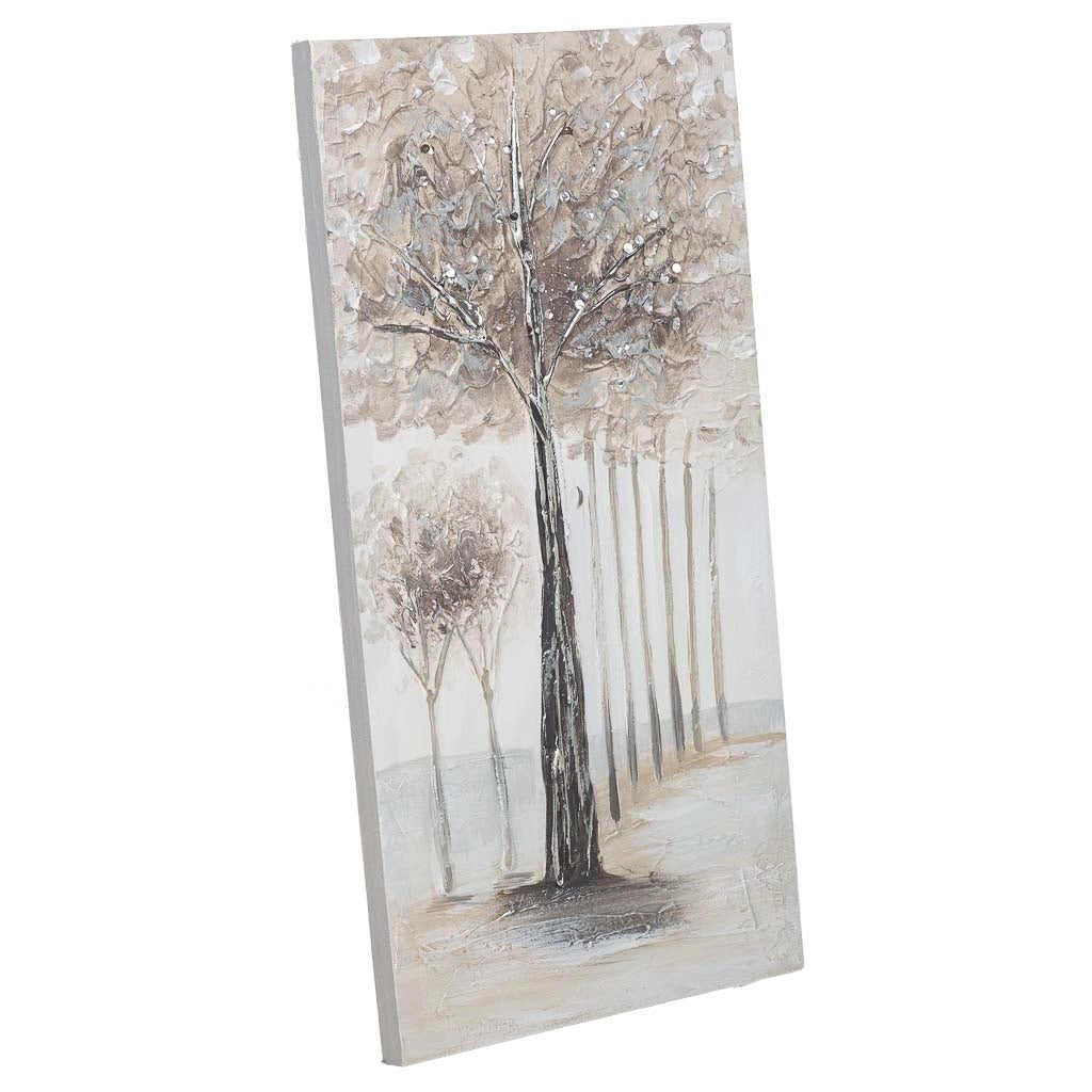 Quadro dipinto a mano con rilievo grigio 30x60x2,5h
