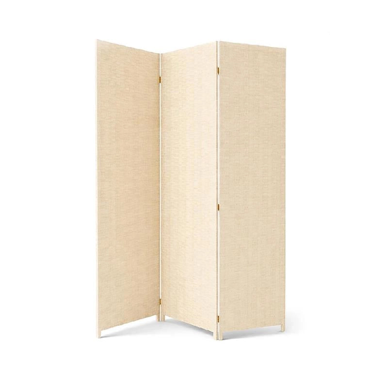 SEPARE' CON TRE PANNELLI IN PLASTICA BEIGE CON STRUTTURA IN LEGNO MISURE: 180X135CM