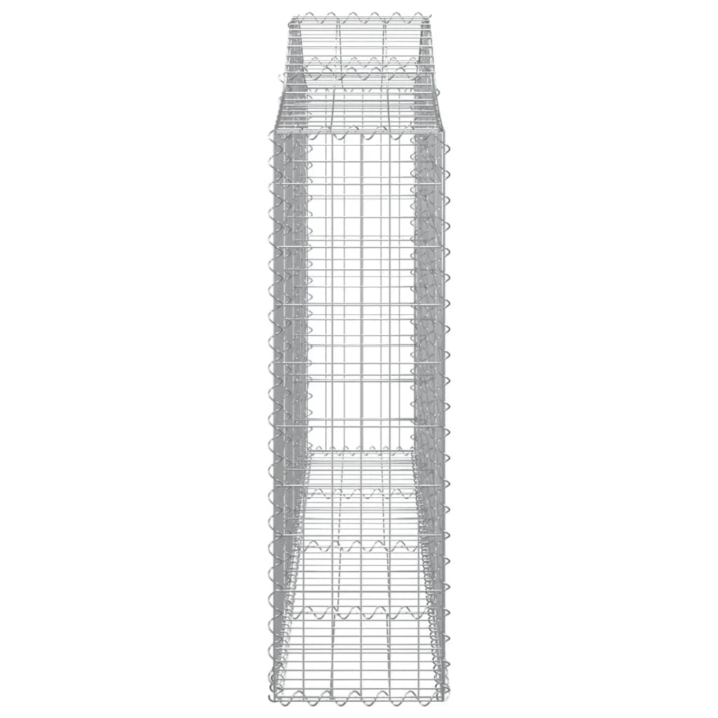 Cestini gabbioni recinzione a gabbia muro di contenimento ad arco 10 pezzi 200 x 30 x 100/120 cm ferro zincato argento 02_0040220