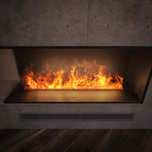 Camino a Vapore Elettrico Bifacciale Angolare a Sinistra 120x50x40 cm Invapo Corner L1200 Nero