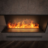 Camino a Vapore Elettrico Bifacciale Angolare a Sinistra 120x50x40 cm Invapo Corner L1200 con Ricarica Automatica Nero