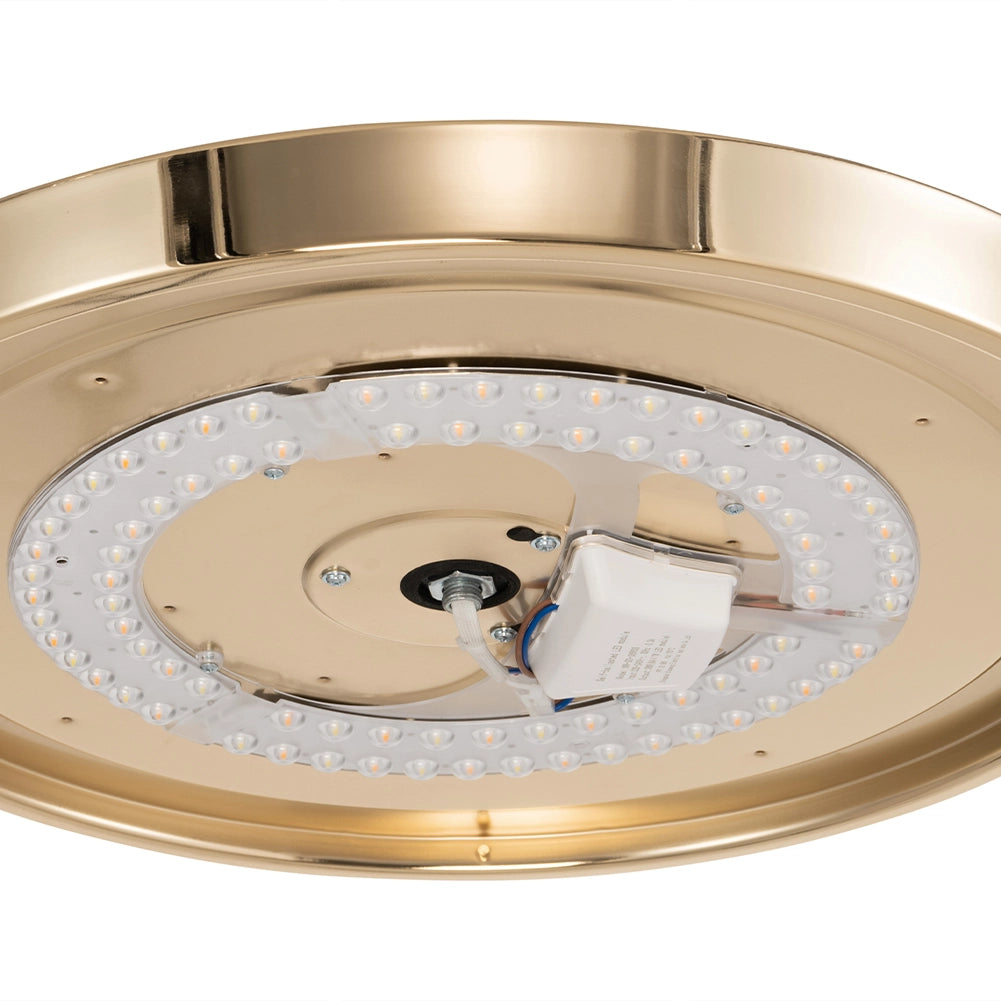 Ventilatore Lampadario da Soffitto 4 Pale Richiudibili Telecomando Luce Ø49 cm in Acciaio ABS e PMMA Bronzo