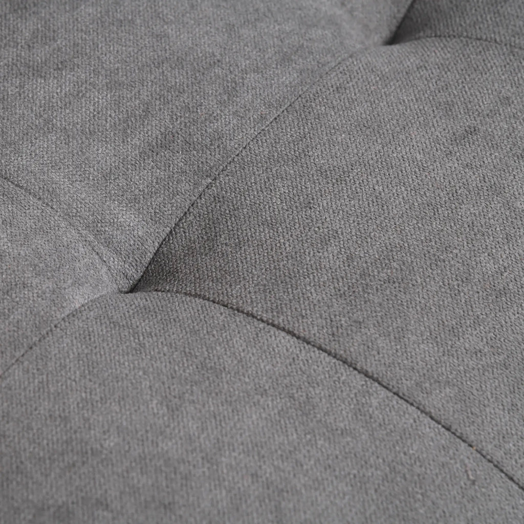 Divano a 2 posti in poliestere con vano contenitore e schienale capitonné per salotto grigio 117 × 62 × 78 cm