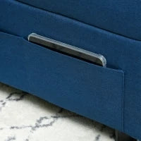 Poltrona Convertibile in Letto, Poltrona Letto con Schienale Regolabile, Sedile Imbottito e Cuscino, Blu
