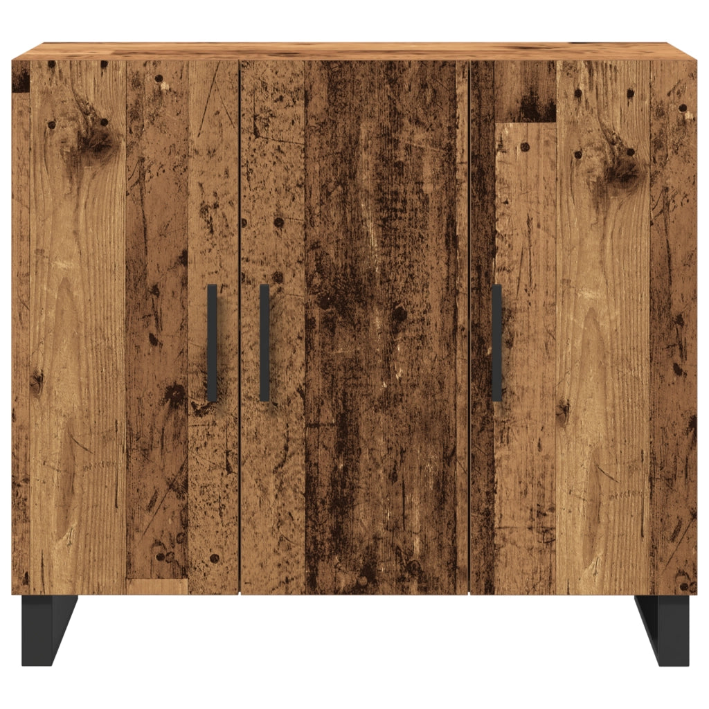 Mobile con 3 Ante in Legno Vecchio 90x34x80 cm in Legno Ingegnerizzato