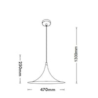 Lampadario industriale LED E27 cappello strega pendente vintage minimal tromba luce tavolo cucina pizzeria ristorante 230V BIANCO