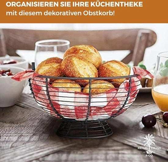 Fruitiera grande con appoggio per banane in stile rustico per frutta con appoggio per banane con supporto per frutta l supporto per banane per fruitiera l ideale per frutta e verdura
