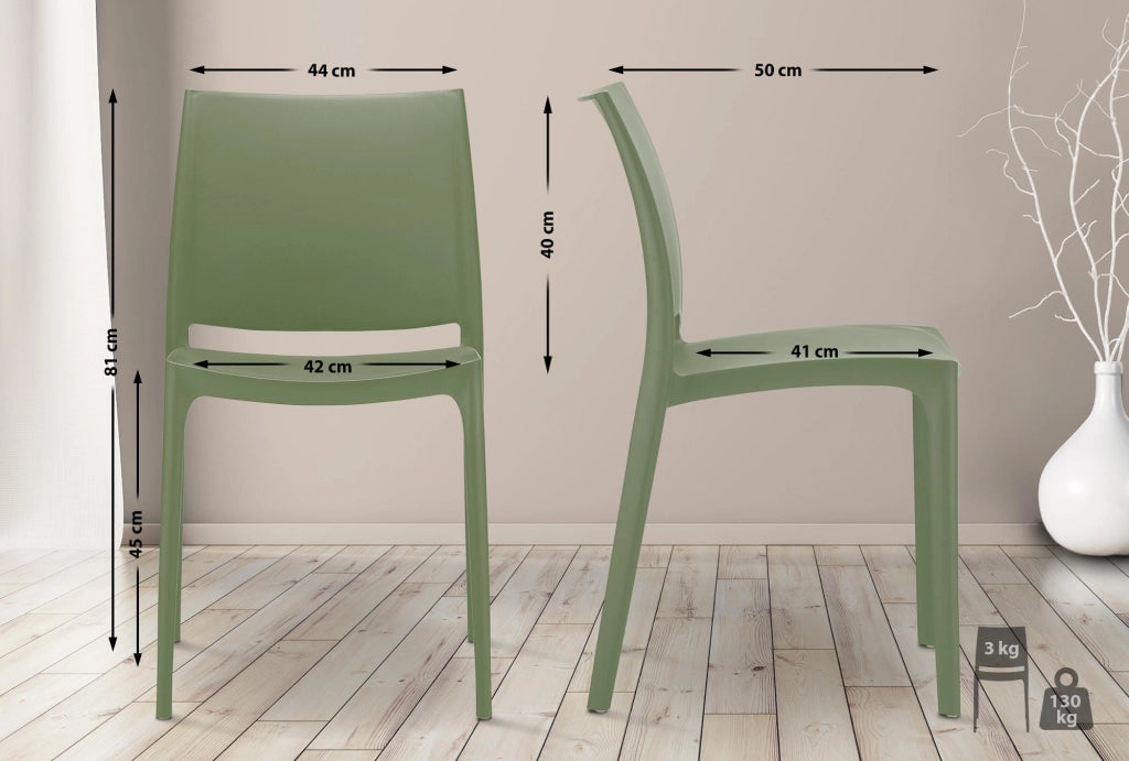 Sedia outdoor Maya impilabile oliva