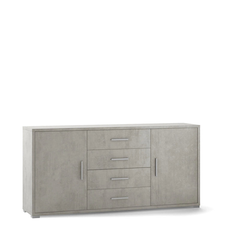 Mobile 2 Ante 4 Cassetti Kit Cemento cm 174x41x84h - Sarmog