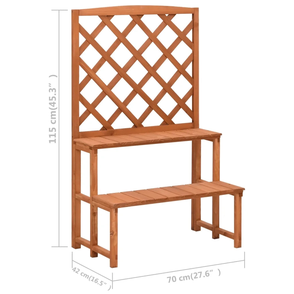 Fioriera con Traliccio 70x42x115cm Massello di Abete cod mxl 73768