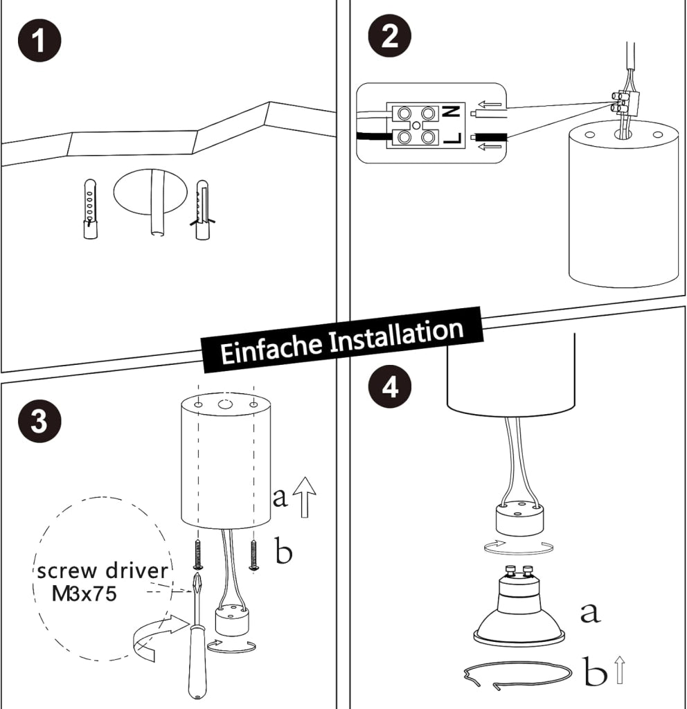 ZMH Lampada da soffitto faretto moderno GU10 bianco per cucina soggiorno