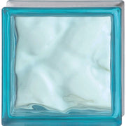 Vetromattone effetto ondulato azzurro 190 x 190 x 80 mm confezione 6 pezzi