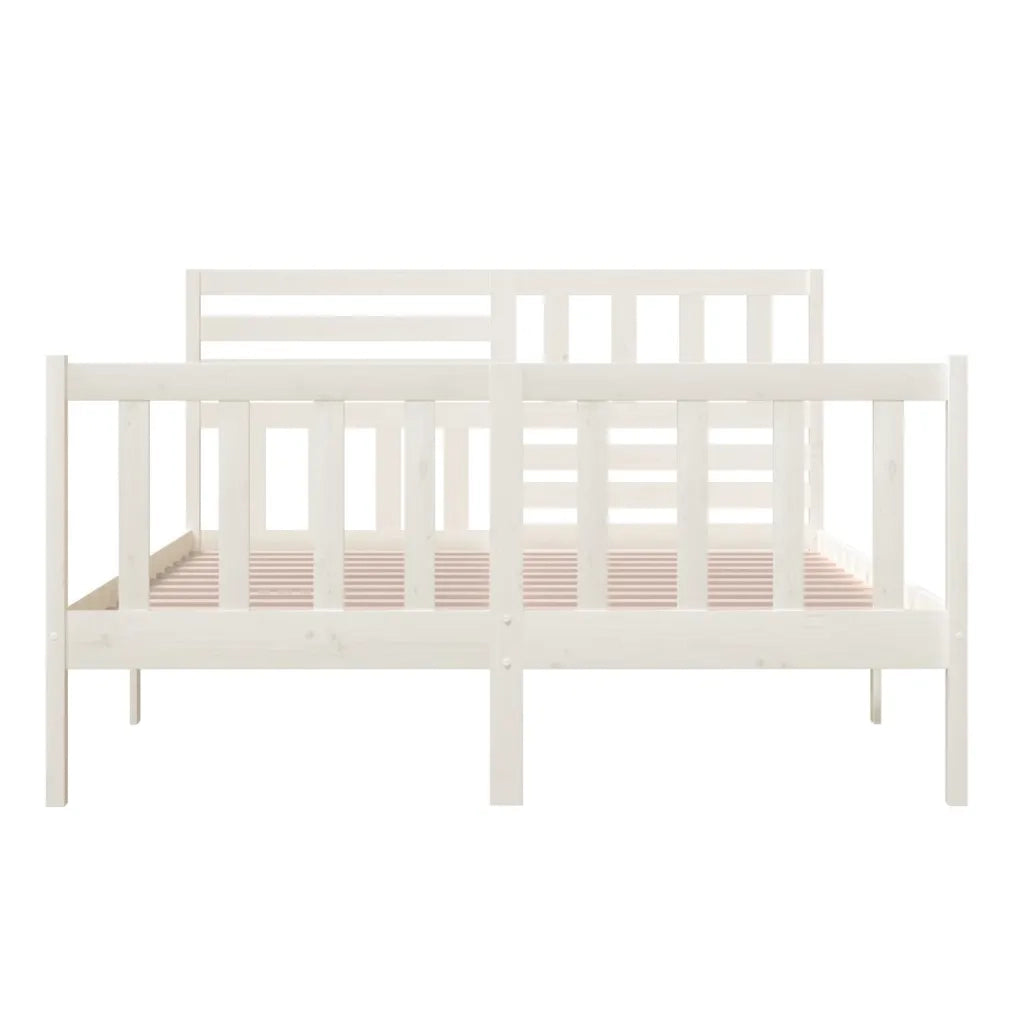 Giroletto-Struttura Letto Bianco in Legno Massello 140x200 cm 871543