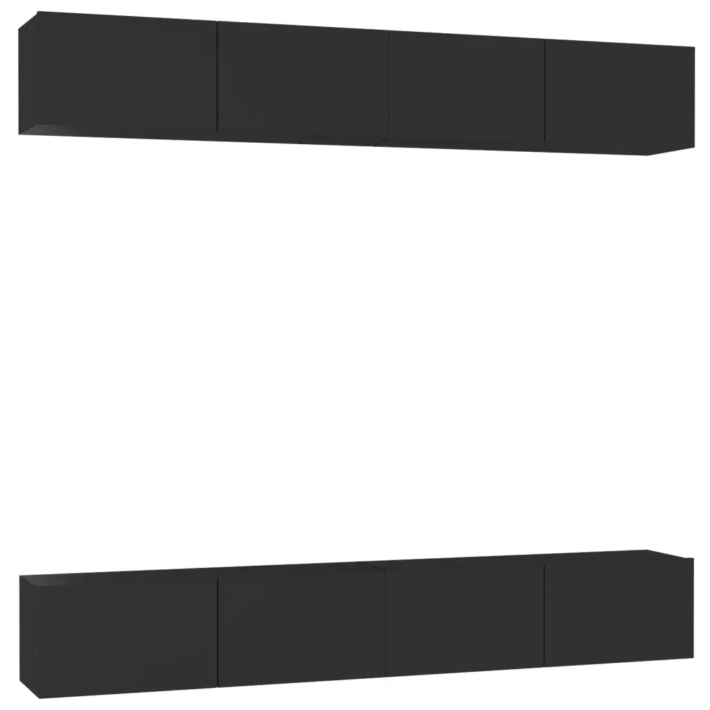 Mobili Porta TV 4 pz Neri 100x30x30 cm in Legno Multistrato 3078746