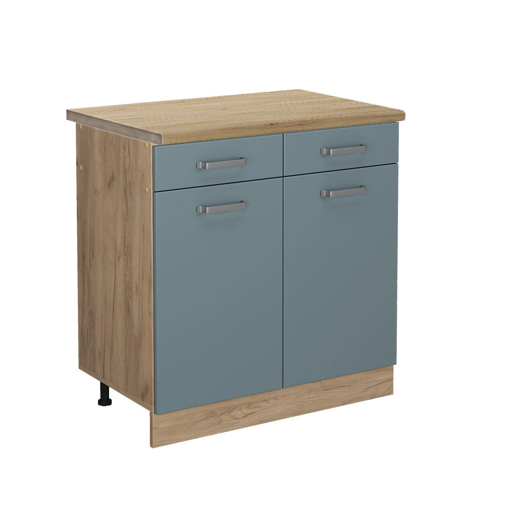 Vicco Mobiletto base per cucina Grigio-blu 80 cm , PL Rovere