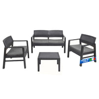 Set salotto da esterno Kilimanjaro Divano Poltrone e Tavolino Made in Italy Antracite