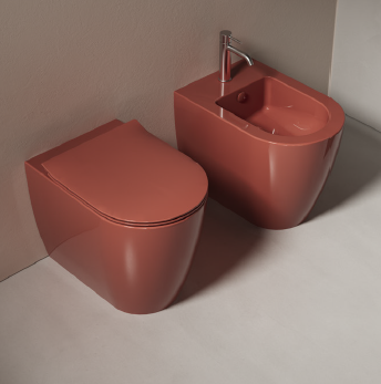 Vaso filomuro - Futura - Hatria Colori Hatria Sanitari: Terre di Siena lucido