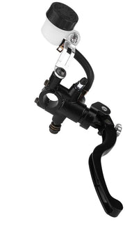 Cilindro di sterzo universale per motocicletta - idraulico - manettino di comando - diametro di sterzo 22mm - lega di alluminio - nero/bianco - manettino di freno