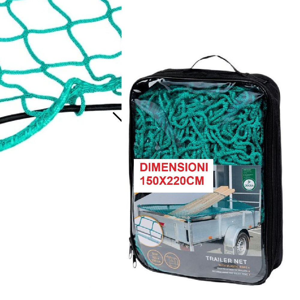 Rete di Sicurezza Rimorchio Auto 150x220 cm Elastica con Borsa Trasporto Inclusa