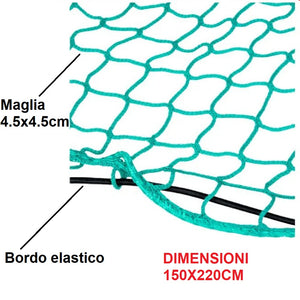 Rete di Sicurezza Rimorchio Auto 150x220 cm Elastica con Borsa Trasporto Inclusa