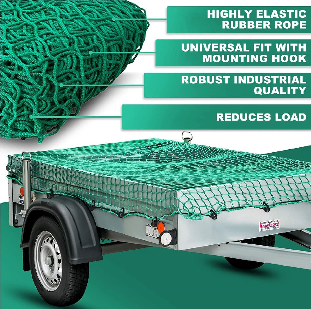 Rete di Sicurezza Rimorchio Auto 150x220 cm Elastica con Borsa Trasporto Inclusa