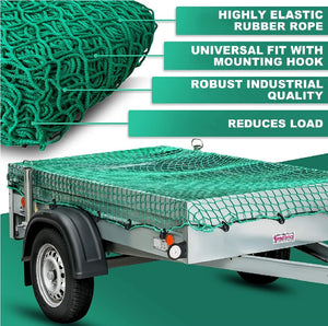Rete di Sicurezza Rimorchio Auto 150x220 cm Elastica con Borsa Trasporto Inclusa