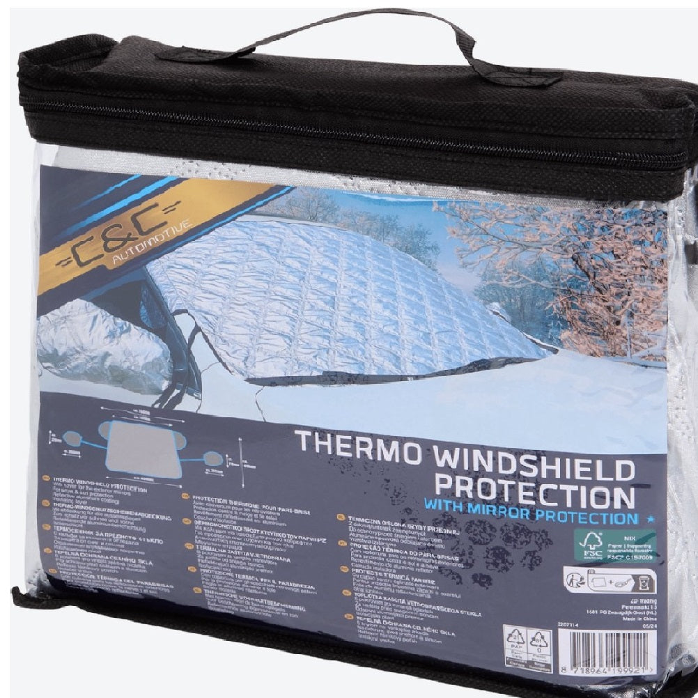 Protezione Termica Parabrezza e Specchietti Auto 145x100cm Anti Gelo Anti UV con Custodia