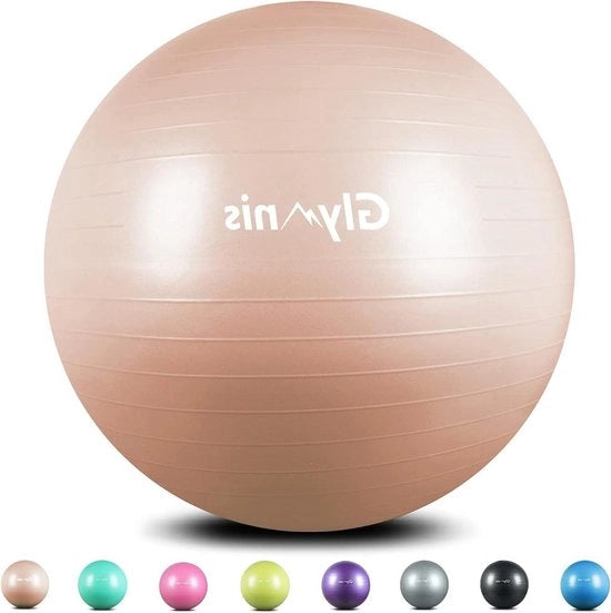 Ballo Fitness da Palestra 75 cm Rosso con Palla Anti-slip e Pompa Rapida per Allenamento Yoga e Fitness