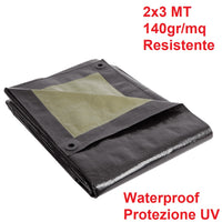 Telo Copertura Impermeabile 2x3mt Resistente Polietilene 140gr Protezione UV